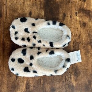Slipper socks leopard spots Sz M/L (8-10)